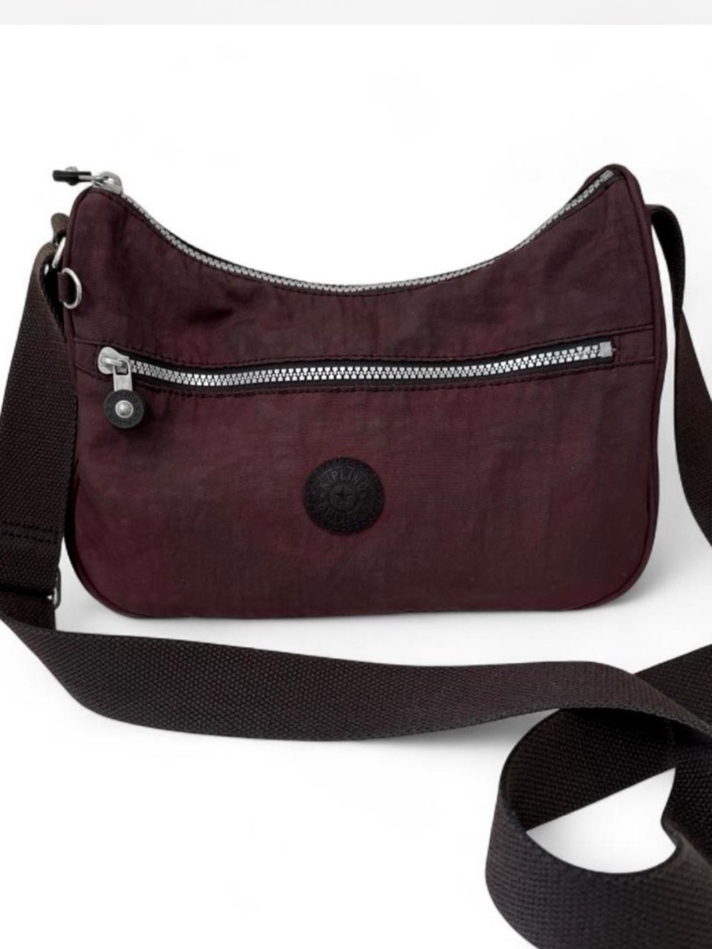 Kipling Deep Plum Nylon Adjustable Crossbody Bag